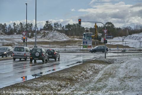 11.02.2020 - Baustelle Zufahrt zum Alexisquartier an der Ständlerstrasse in Neuperlach