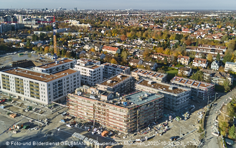 31.10.2020 - DEMOS-Baustelle und BayernHeim-Baustelle Alexiqauartier in Neuperlach