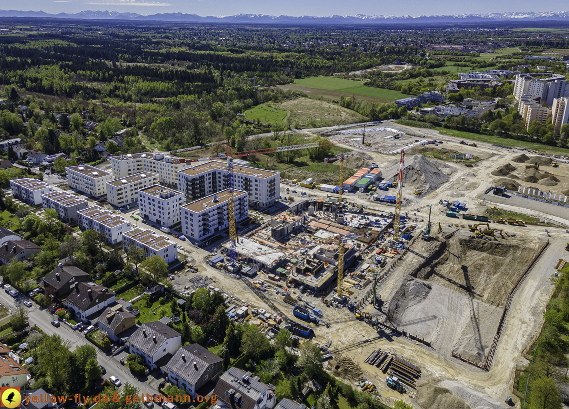 09.05.2021 - Baustelle Alexisquartier und Hugo-LAng-Bogen und Niederalmstrasse in Neuperlach