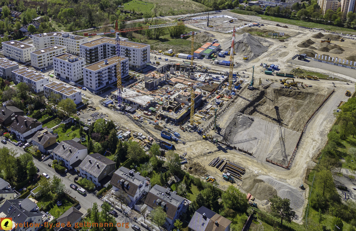 09.05.2021 - Baustelle Alexisquartier und Hugo-LAng-Bogen und Niederalmstrasse in Neuperlach