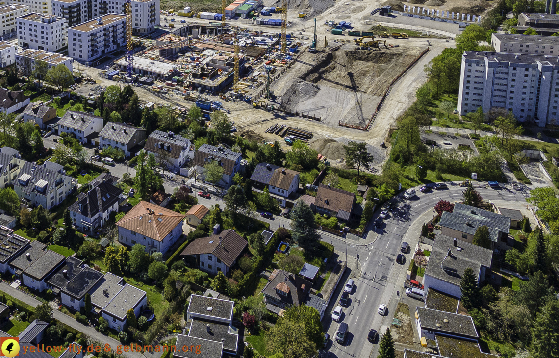 09.05.2021 - Baustelle Alexisquartier und Hugo-LAng-Bogen und Niederalmstrasse in Neuperlach