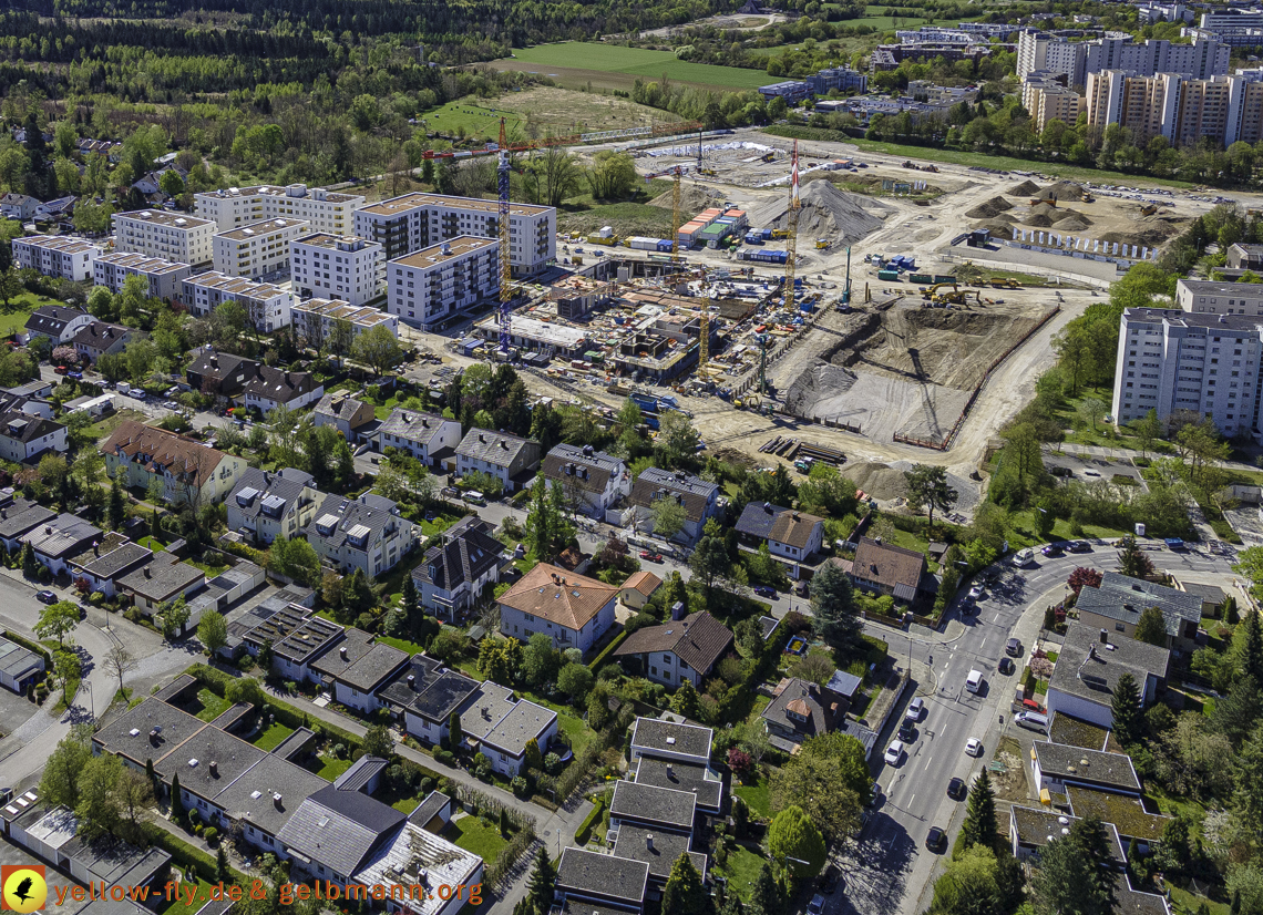 09.05.2021 - Baustelle Alexisquartier und Hugo-LAng-Bogen und Niederalmstrasse in Neuperlach