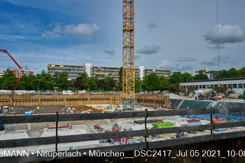 05.07.2021 - neuperlach.org.gelbmann.org zeigt aktuelle Baustellenfotos von der Grundschule am Karl-Marx-Ring in Neuperlach