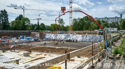 05.07.2021 - neuperlach.org.gelbmann.org zeigt aktuelle Baustellenfotos von der Grundschule am Karl-Marx-Ring in Neuperlach