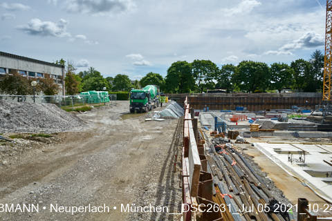 05.07.2021 - neuperlach.org.gelbmann.org zeigt aktuelle Baustellenfotos von der Grundschule am Karl-Marx-Ring in Neuperlach
