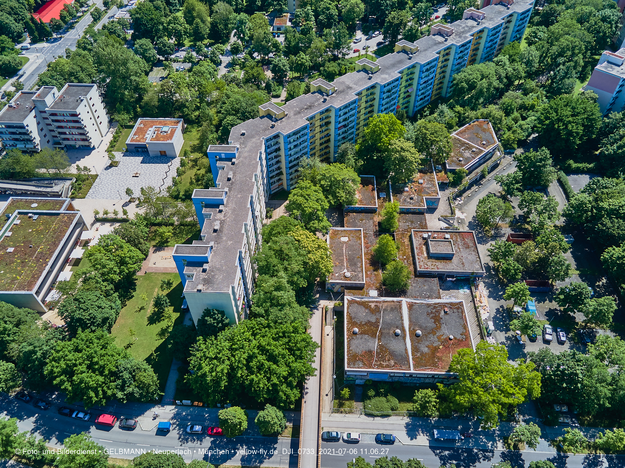 06.07.2021 - Luftaufnahmen vom Quiddezentrum kurz vor dem Abriss in Neuperlach