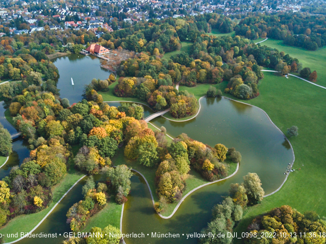 13.10.2022 - der Ostpark mit Biergarten und See in Neuperlach