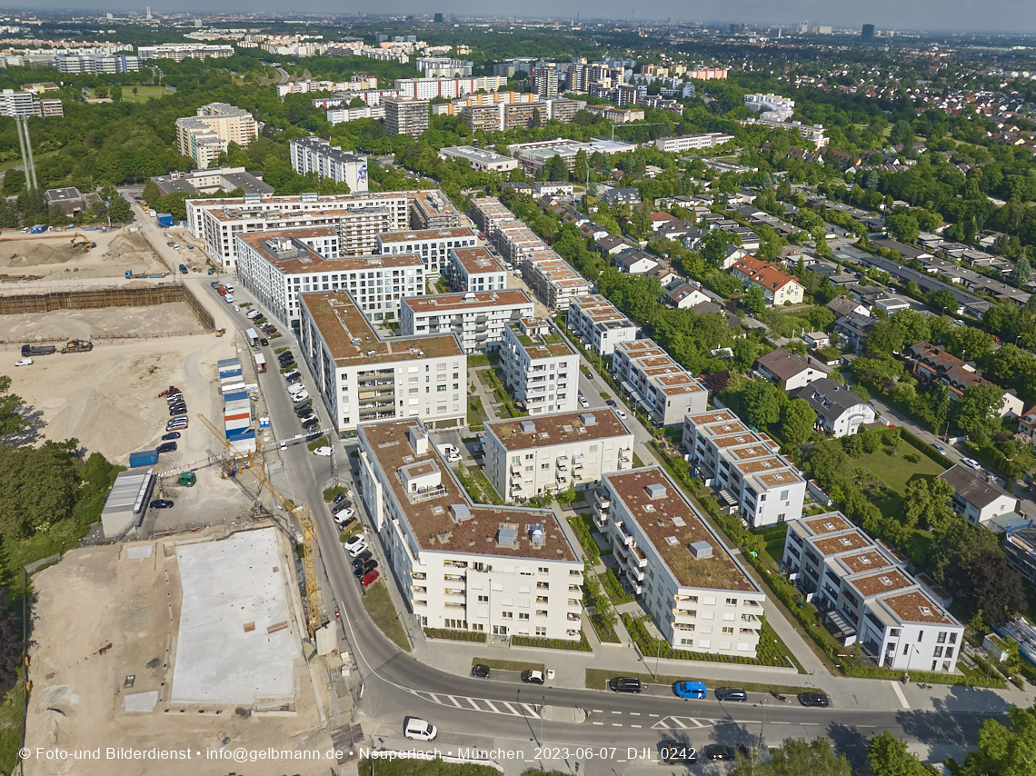 07.06.2023 - Aktuelle Luftbilder aus dem Alexisquartier und Pandion Verde in Neuperlach in München