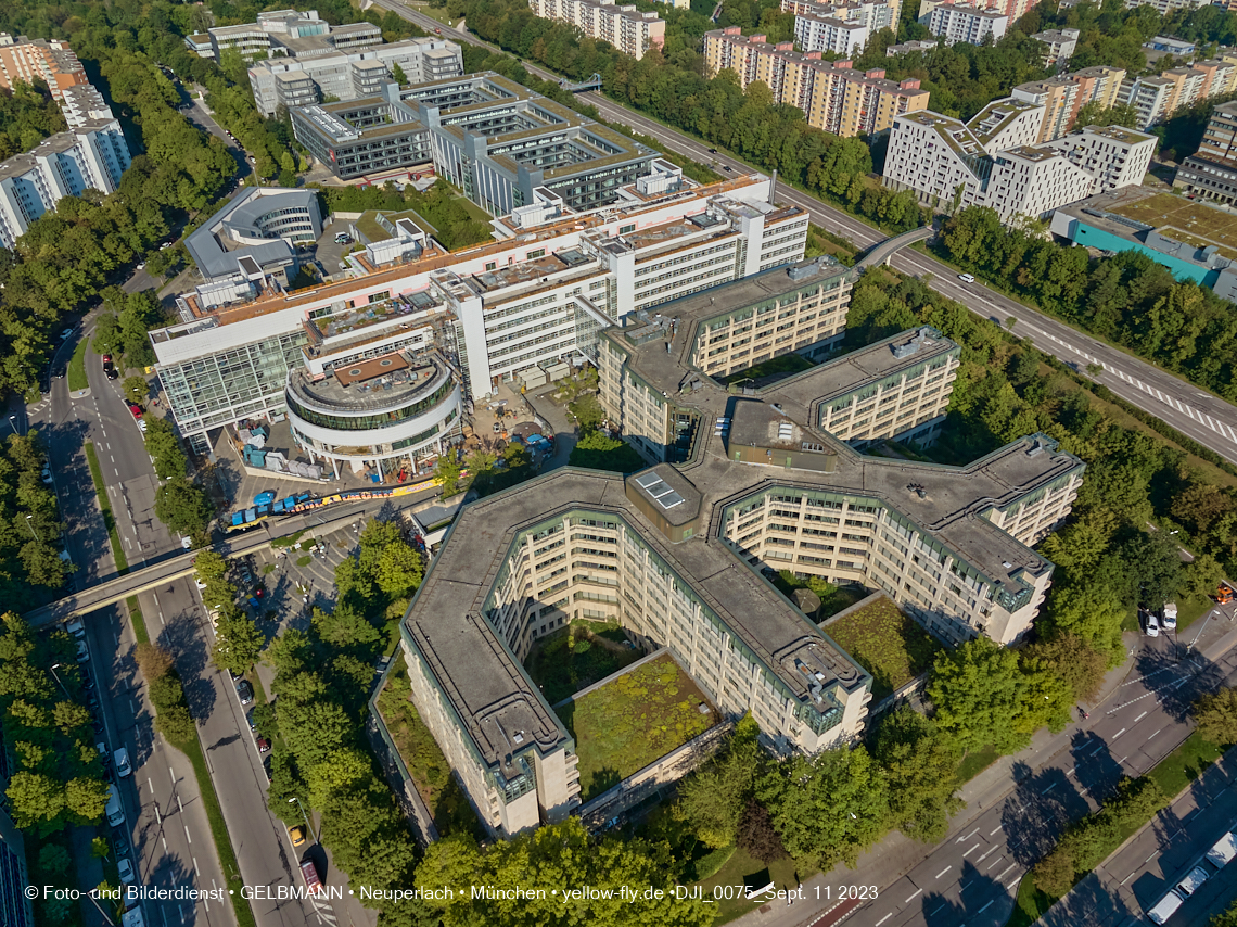 11.09.2023 - Der Wohnring und das ehemalige Allianzgebäude in Neuperlach 11.09.2023 - Der Wohnring und das ehemalige Allianzgebäude in Neuperlach