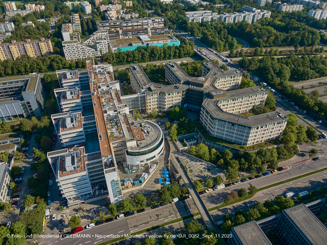 11.09.2023 - Der Wohnring und das ehemalige Allianzgebäude in Neuperlach 11.09.2023 - Der Wohnring und das ehemalige Allianzgebäude in Neuperlach