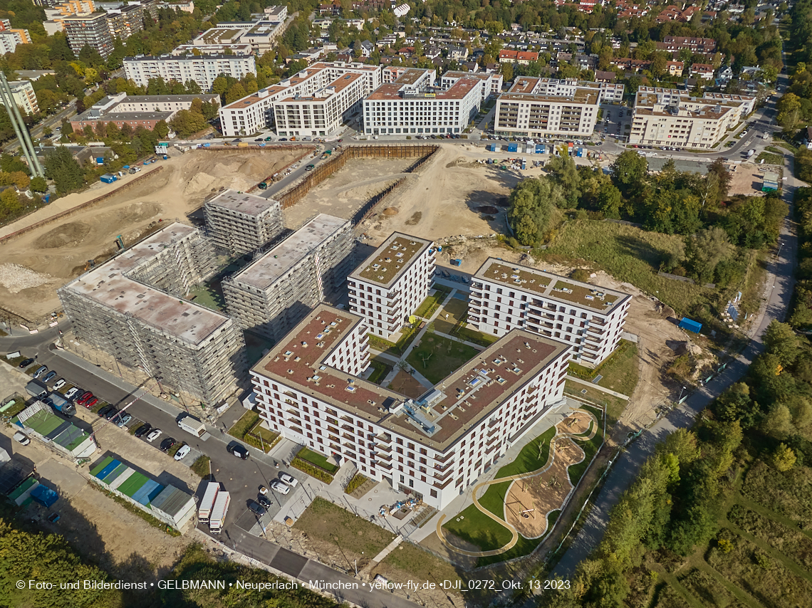 13.10.2023 - DEMOS-Baustelle Alexisquartier udn Pandion Verde in Neuperlach