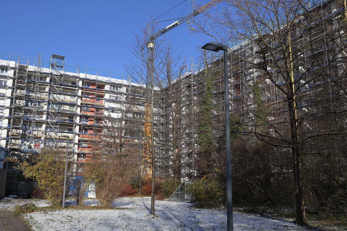 29.11.2021 - Baustelle GEWOFAG am KMR 11-21 in Neuperlach