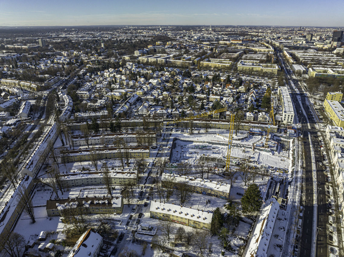 07.12.2021 - Baustelle Maikäfersiedlung in Berg-am-Laim und Neuperlach