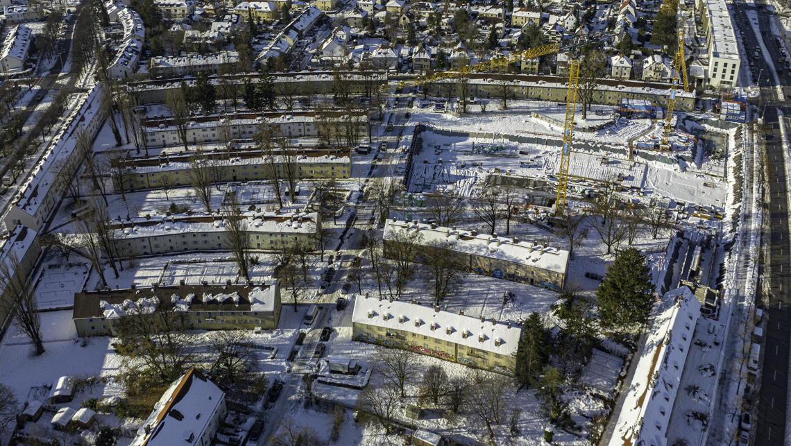 07.12.2021 - Baustelle Maikäfersiedlung in Berg-am-Laim und Neuperlach