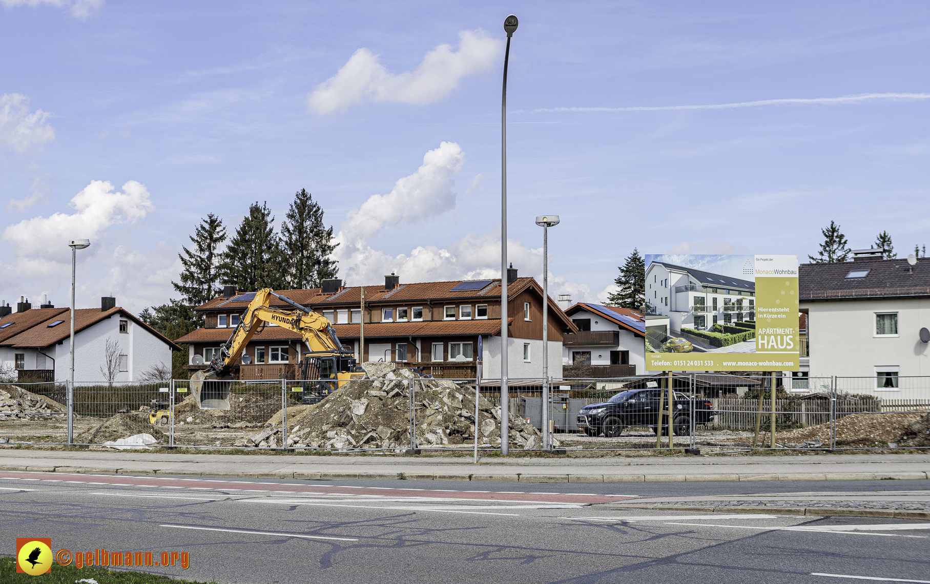 19.03.2024 - Baustelle MONACO an der Heinrich-Wieland/Ecke Corinthstrasse in Neuperlach