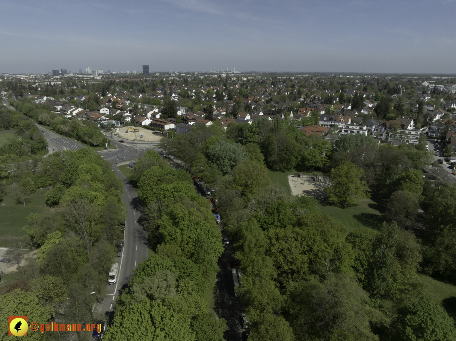 13.04.2024 - Luftbilder der Baustelle MONACO an der Heinrich-Wieland/Ecke Corinthstrasse in Neuperlach