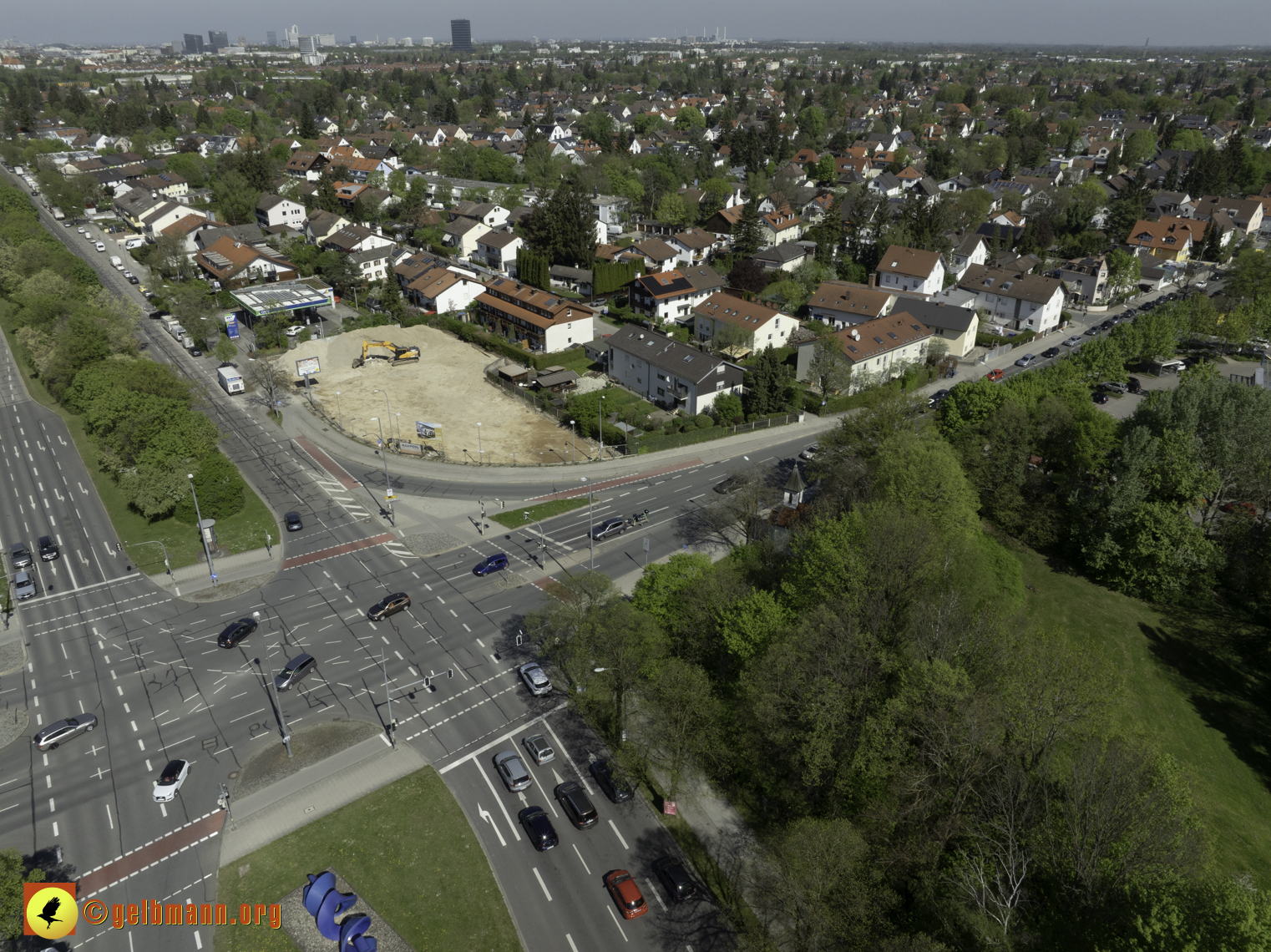 13.04.2024 - Luftbilder der Baustelle MONACO an der Heinrich-Wieland/Ecke Corinthstrasse in Neuperlach