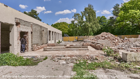 11.07.2025 - Abrissbaustelle Kindergarten an der Heinrich-Wieland-Strasse in Neuperlach