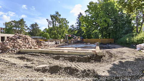 12.07.2025 - Abrissbaustelle Kindergarten an der Heinrich-Wieland-Strasse in Neuperlach