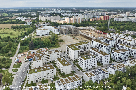 Luftbilder der Baustelle Alexisquartier in Neuperlach