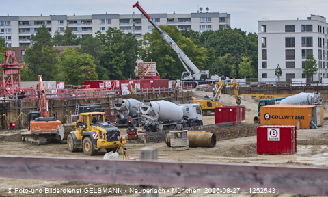 27.08.2025 - DEMOS-Baustelle und BayernHeim-Baustelle Alexiqauartier in Neuperlach