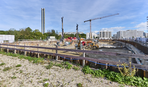 03.09.2025 - DEMOS-Baustelle und BayernHeim-Baustelle Alexiqauartier und BayernHeim in Neuperlach