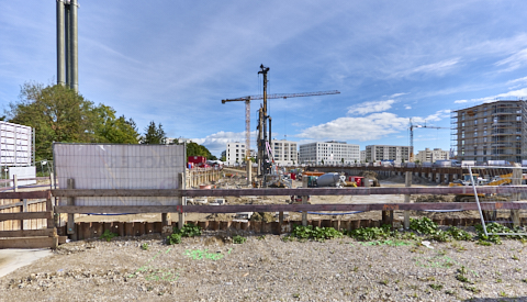 03.09.2025 - DEMOS-Baustelle und BayernHeim-Baustelle Alexiqauartier und BayernHeim in Neuperlach