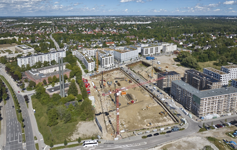 03.09.2025 - Luftbilder der DEMOS-Baustelle Alexiqauartier und BayernHeim in Neuperlach