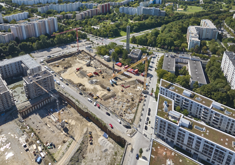 03.09.2025 - Luftbilder der DEMOS-Baustelle Alexiqauartier und BayernHeim in Neuperlach