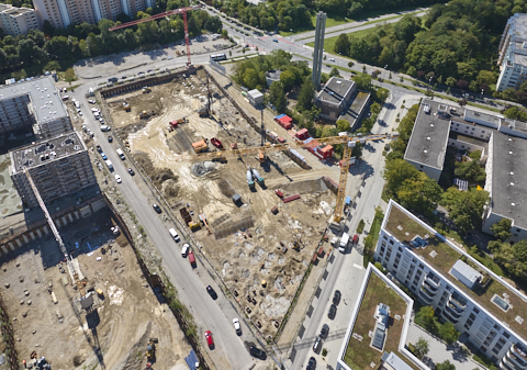03.09.2025 - Luftbilder der DEMOS-Baustelle Alexiqauartier und BayernHeim in Neuperlach