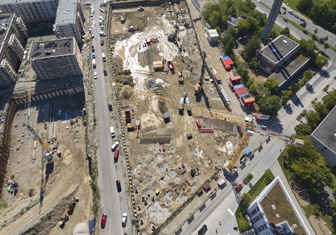03.09.2025 - Luftbilder der DEMOS-Baustelle Alexiqauartier und BayernHeim in Neuperlach