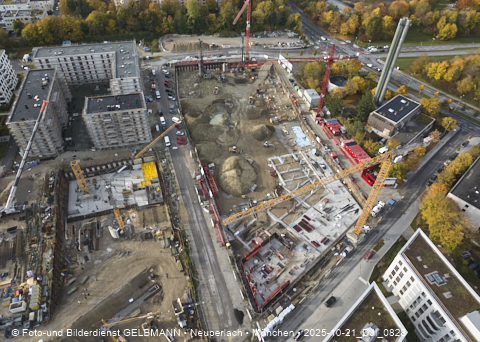 Baustelle Alexisquartier und BayernHeim in Neuperlach