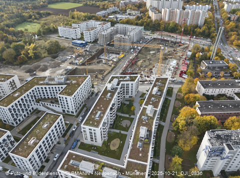 Baustelle Alexisquartier und BayernHeim in Neuperlach