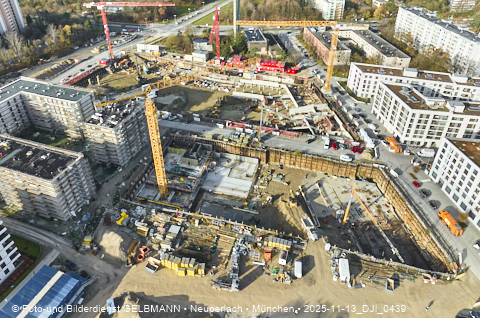 Baustelle Alexisquartier und BayernHeim in Neuperlach