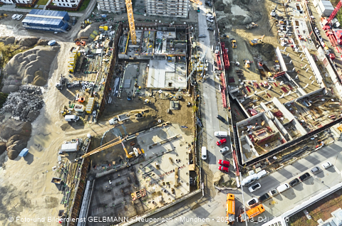 Baustelle Alexisquartier und BayernHeim in Neuperlach