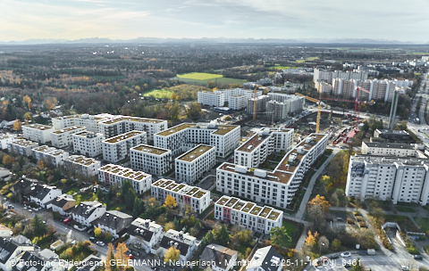 Baustelle Alexisquartier und BayernHeim in Neuperlach