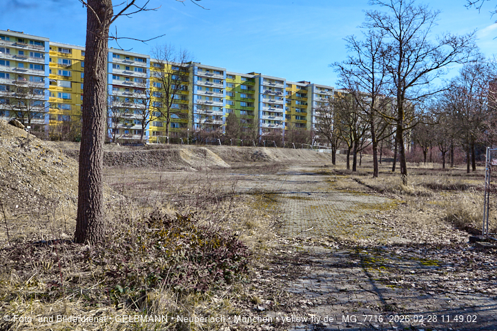 28.02.2026 - verschwundenes BIOTOP auf der Baustelle Quiddezentrum in Neuperlach