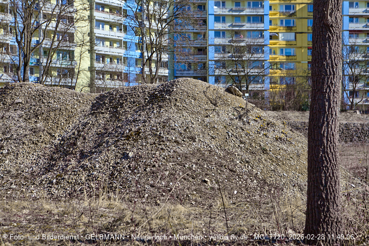 28.02.2026 - verschwundenes BIOTOP auf der Baustelle Quiddezentrum in Neuperlach