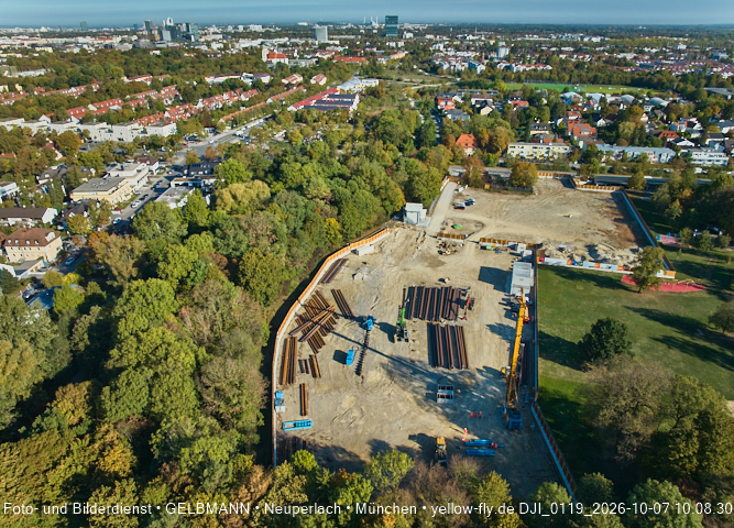 07.10.2026 - Geothermie-Baustelle und Ostpark mit See in Berg-am-Laim
