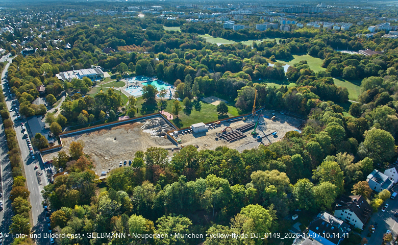 07.10.2026 - Geothermie-Baustelle und Ostpark mit See in Berg-am-Laim