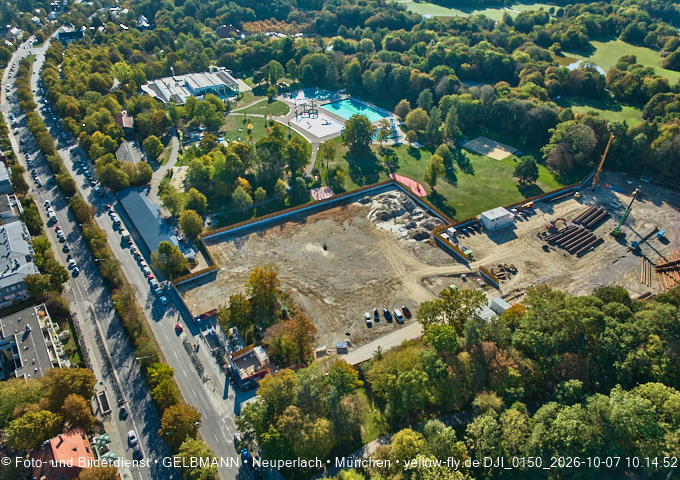 07.10.2026 - Geothermie-Baustelle und Ostpark mit See in Berg-am-Laim