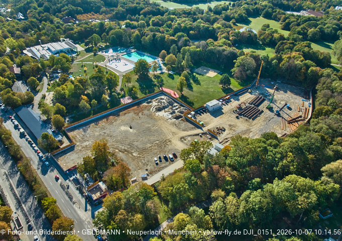 07.10.2026 - Geothermie-Baustelle und Ostpark mit See in Berg-am-Laim