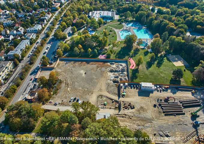 07.10.2026 - Geothermie-Baustelle und Ostpark mit See in Berg-am-Laim