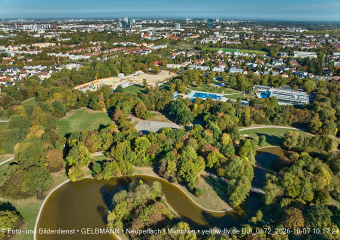 07.10.2026 - Geothermie-Baustelle und Ostpark mit See in Berg-am-Laim