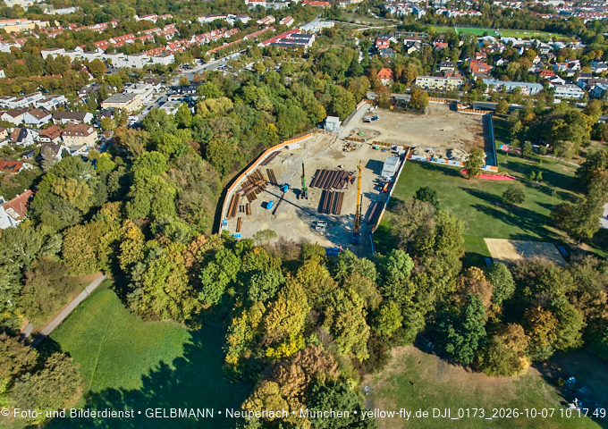 07.10.2026 - Geothermie-Baustelle und Ostpark mit See in Berg-am-Laim