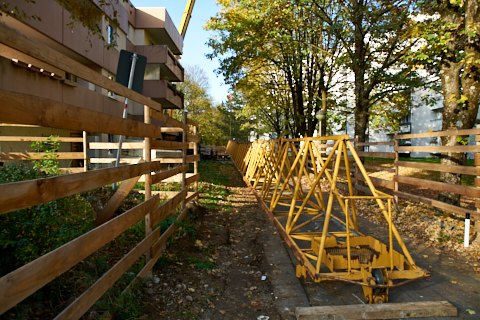 23.10.2019 - Ein Kran für den Oskar-Maria-Graf-Ring 23.10.2019 - Ein Kran für den Oskar-Maria-Graf-Ring